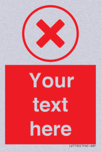 Custom red background, red cross in circle sign